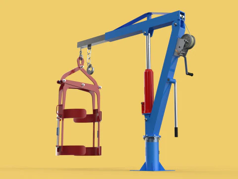 WINCH CRANE HOIST DRUM BARREL VERTICAL LIFTING CLAMP GRAB JIB 3D Model