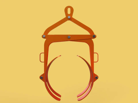 HORIZONTAL DRUM LIFTER TONGS SCISSOR GRIPPER LIFTING CLAMP GRAB 3D Model