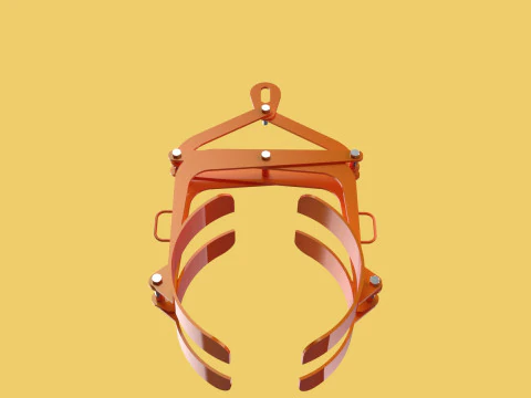 HORIZONTAL DRUM LIFTER TONGS SCISSOR GRIPPER LIFTING CLAMP GRAB 3D Model