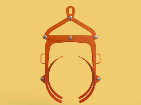 HORIZONTAL DRUM LIFTER TONGS SCISSOR GRIPPER LIFTING CLAMP GRAB 3D Model