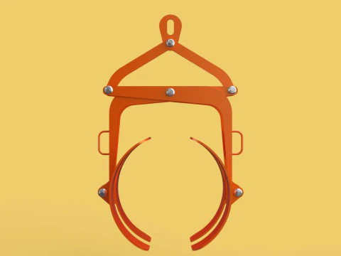 HORIZONTAL DRUM LIFTER TONGS SCISSOR GRIPPER LIFTING CLAMP GRAB 3D Model