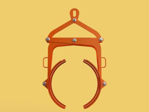 HORIZONTAL DRUM LIFTER TONGS SCISSOR GRIPPER LIFTING CLAMP GRAB 3D Model