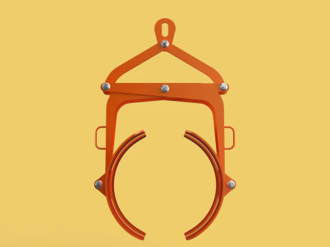 HORIZONTAL DRUM LIFTER TONGS SCISSOR GRIPPER LIFTING CLAMP GRAB 3D Model