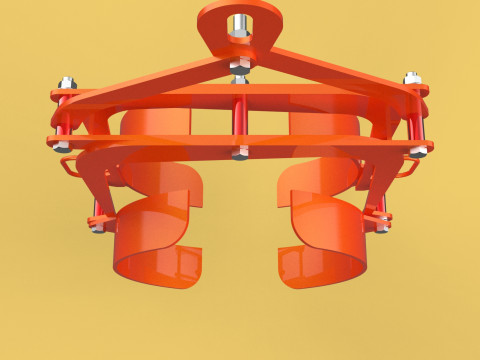 HORIZONTAL DRUM LIFTER TONGS SCISSOR GRIPPER LIFTING CLAMP GRAB 3D Model