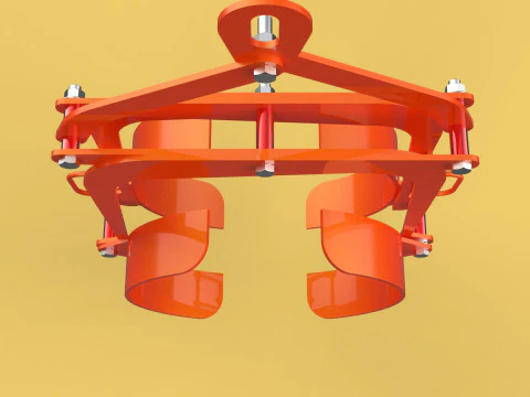 HORIZONTAL DRUM LIFTER TONGS SCISSOR GRIPPER LIFTING CLAMP GRAB 3D Model