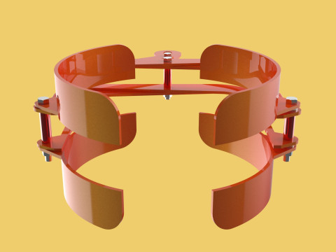 HORIZONTAL DRUM LIFTER TONGS SCISSOR GRIPPER LIFTING CLAMP GRAB 3D Model