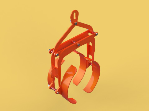 HORIZONTAL DRUM LIFTER TONGS SCISSOR GRIPPER LIFTING CLAMP GRAB 3D Model