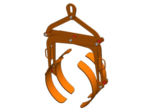 HORIZONTAL DRUM LIFTER TONGS SCISSOR GRIPPER LIFTING CLAMP GRAB 3D Model
