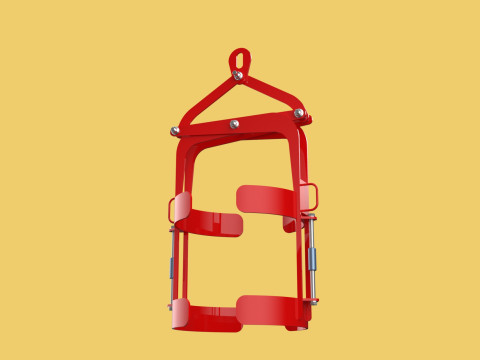 VERTICAL DRUM LIFTER TONGS SCISSOR GRIPPER LIFTING CLAMP GRAB 3D-Modell