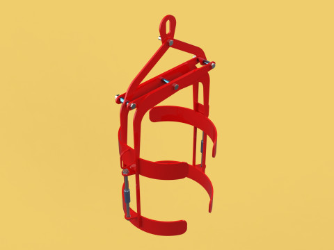 VERTICAL DRUM LIFTER TONGS SCISSOR GRIPPER LIFTING CLAMP GRAB 3D-Modell