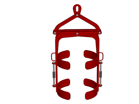 VERTICAL DRUM LIFTER TONGS SCISSOR GRIPPER LIFTING CLAMP GRAB 3D-Modell