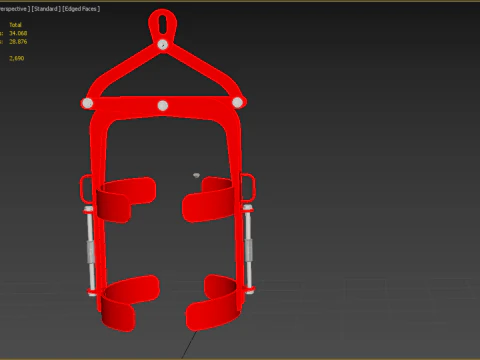 VERTICAL DRUM LIFTER TONGS SCISSOR GRIPPER LIFTING CLAMP GRAB 3D Model