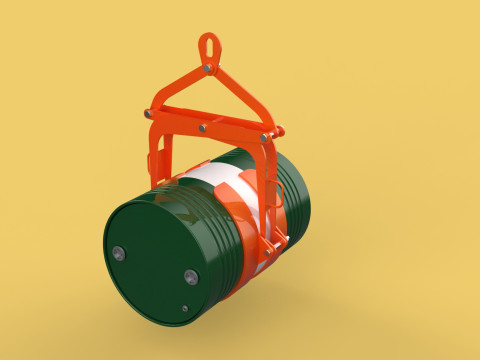 DRUM BARREL HORIZONTAL TONGS SCISSOR GRIPPER LIFTING CLAMP GRAB 3Dモデル