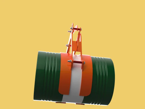 DRUM BARREL HORIZONTAL TONGS SCISSOR GRIPPER LIFTING CLAMP GRAB 3D Model