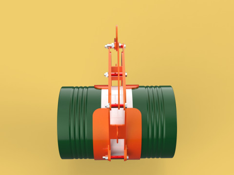 DRUM BARREL HORIZONTAL TONGS SCISSOR GRIPPER LIFTING CLAMP GRAB Modelo 3D
