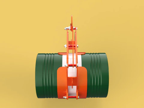 DRUM BARREL HORIZONTAL TONGS SCISSOR GRIPPER LIFTING CLAMP GRAB 3D Model