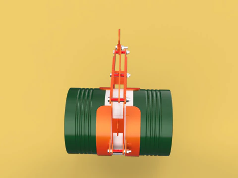 DRUM BARREL HORIZONTAL TONGS SCISSOR GRIPPER LIFTING CLAMP GRAB 3D Model