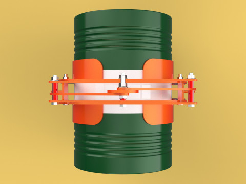 DRUM BARREL HORIZONTAL TONGS SCISSOR GRIPPER LIFTING CLAMP GRAB Modelo 3D