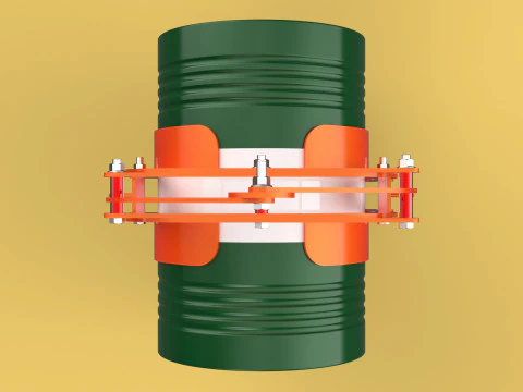 DRUM BARREL HORIZONTAL TONGS SCISSOR GRIPPER LIFTING CLAMP GRAB 3D Model
