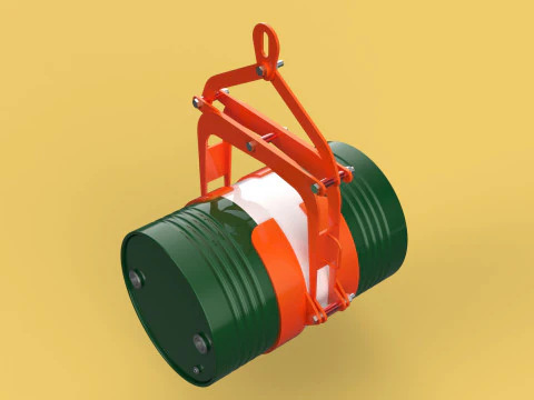 DRUM BARREL HORIZONTAL TONGS SCISSOR GRIPPER LIFTING CLAMP GRAB 3D Model