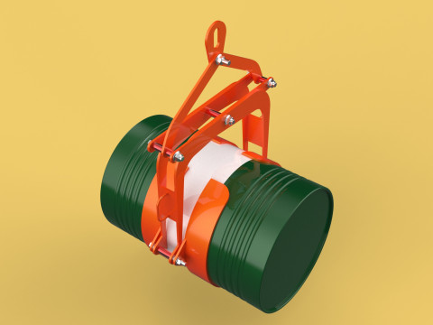 DRUM BARREL HORIZONTAL TONGS SCISSOR GRIPPER LIFTING CLAMP GRAB Modelo 3D