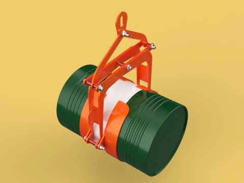 DRUM BARREL HORIZONTAL TONGS SCISSOR GRIPPER LIFTING CLAMP GRAB 3D Model