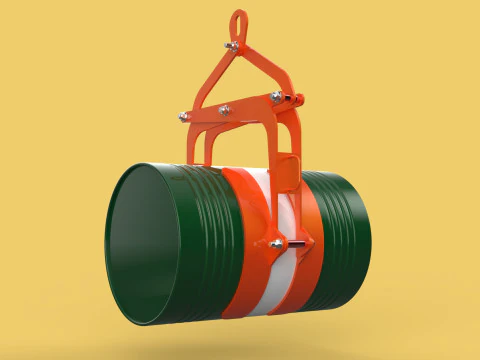DRUM BARREL HORIZONTAL TONGS SCISSOR GRIPPER LIFTING CLAMP GRAB 3D Model