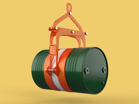 DRUM BARREL HORIZONTAL TONGS SCISSOR GRIPPER LIFTING CLAMP GRAB Modelo 3D