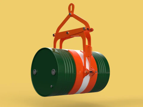 DRUM BARREL HORIZONTAL TONGS SCISSOR GRIPPER LIFTING CLAMP GRAB 3D Model