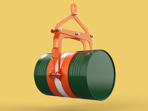 DRUM BARREL HORIZONTAL TONGS SCISSOR GRIPPER LIFTING CLAMP GRAB Modelo 3D