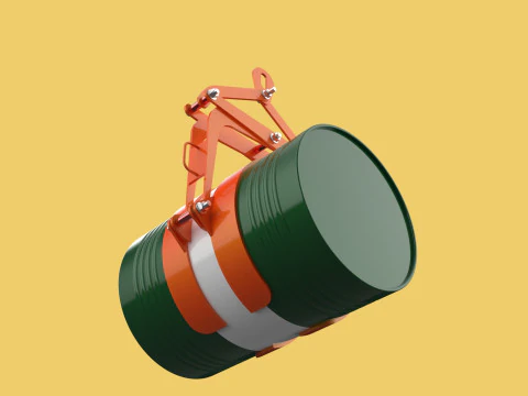 DRUM BARREL HORIZONTAL TONGS SCISSOR GRIPPER LIFTING CLAMP GRAB 3D Model