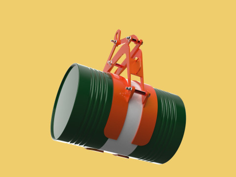 DRUM BARREL HORIZONTAL TONGS SCISSOR GRIPPER LIFTING CLAMP GRAB Modelo 3D