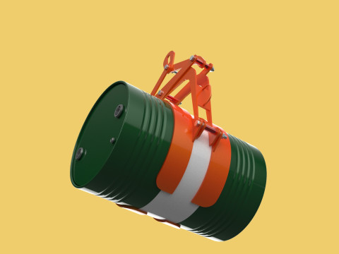 DRUM BARREL HORIZONTAL TONGS SCISSOR GRIPPER LIFTING CLAMP GRAB Modelo 3D