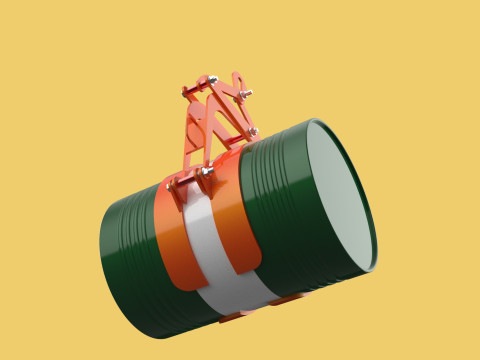 DRUM BARREL HORIZONTAL TONGS SCISSOR GRIPPER LIFTING CLAMP GRAB Modelo 3D