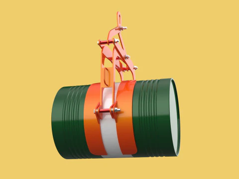 DRUM BARREL HORIZONTAL TONGS SCISSOR GRIPPER LIFTING CLAMP GRAB 3D Model