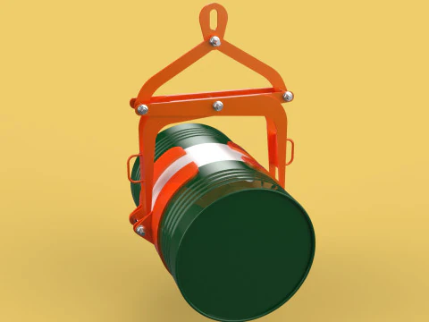 DRUM BARREL HORIZONTAL TONGS SCISSOR GRIPPER LIFTING CLAMP GRAB 3D Model