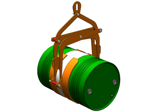 DRUM BARREL HORIZONTAL TONGS SCISSOR GRIPPER LIFTING CLAMP GRAB Modelo 3D