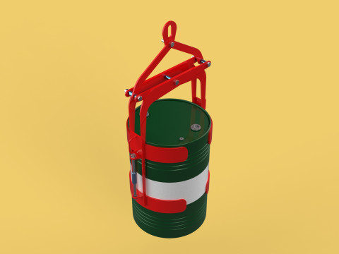 BARREL DRUM VERTICAL TONGS SCISSOR GRIPPER LIFTING CLAMP GRAB Modelo 3D