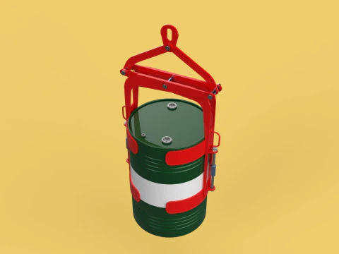 PIN&Ccedil;A VERTICAL DE TAMBOR DE BARRIL GARRA DE TESOURA GRAMPO DE ELEVA&Ccedil;&Atilde;O Modelo 3D