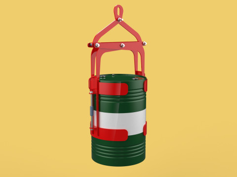BARREL DRUM VERTICAL TONGS SCISSOR GRIPPER LIFTING CLAMP GRAB Modelo 3D