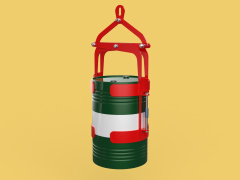 BARREL DRUM VERTICAL TONGS SCISSOR GRIPPER LIFTING CLAMP GRAB Modelo 3D
