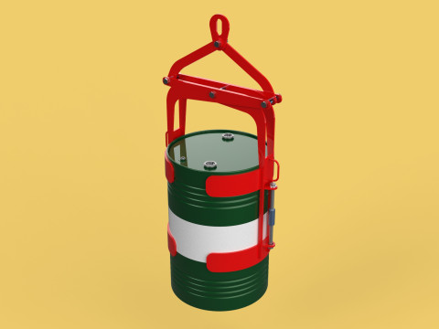 BARREL DRUM VERTICAL TONGS SCISSOR GRIPPER LIFTING CLAMP GRAB Modelo 3D