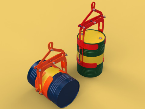 UNIVERSAL DRUM LIFTER TONGS SCISSOR GRIPPER LIFTING CLAMP GRAB 3D Model
