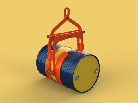UNIVERSAL DRUM LIFTER TONGS SCISSOR GRIPPER LIFTING CLAMP GRAB 3D Model