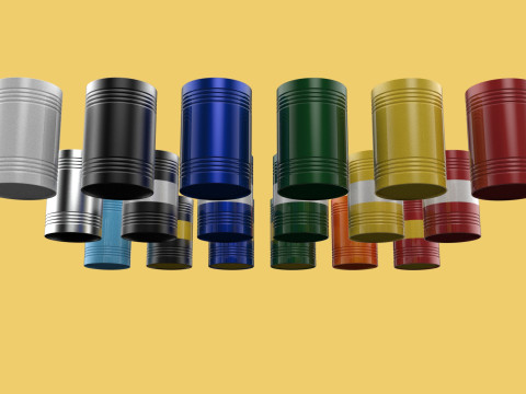 VARIOUS COLOR STACKED FUEL OIL STEEL DRUM GALLON BARREL GAS TANK 3D Model