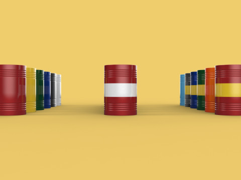 VARIOUS COLOR STACKED FUEL OIL STEEL DRUM GALLON BARREL GAS TANK 3D Model