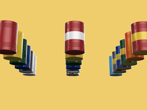 VARIOUS COLOR STACKED FUEL OIL STEEL DRUM GALLON BARREL GAS TANK 3D Model