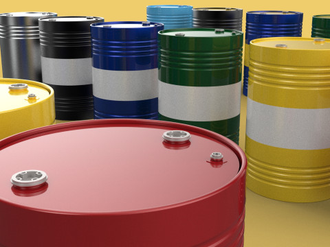 VARIOUS COLOR STACKED FUEL OIL STEEL DRUM GALLON BARREL GAS TANK 3D Model
