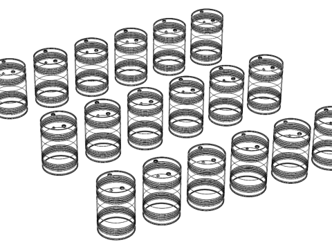 VARIOUS COLOR STACKED FUEL OIL STEEL DRUM GALLON BARREL GAS TANK 3D Model
