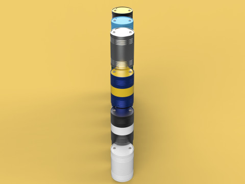 STACKED VARIOUS COLOR FUEL OIL STEEL DRUM GALLON BARREL GAS TANK Modelo 3D